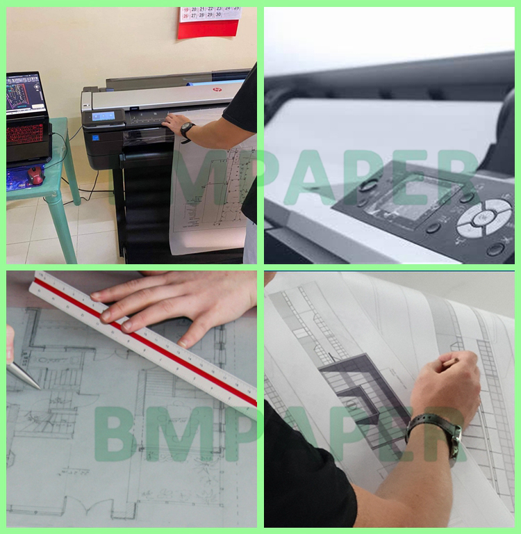 20lb Uncoated Ultra White Inkjet Plotter Paper For Wide - Format Printers 