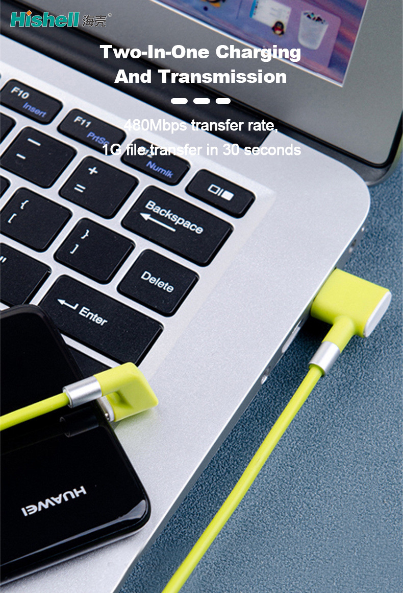 Anti Oxidation Cell Phone Charger Cable U Shaped TPU Material Stainproof