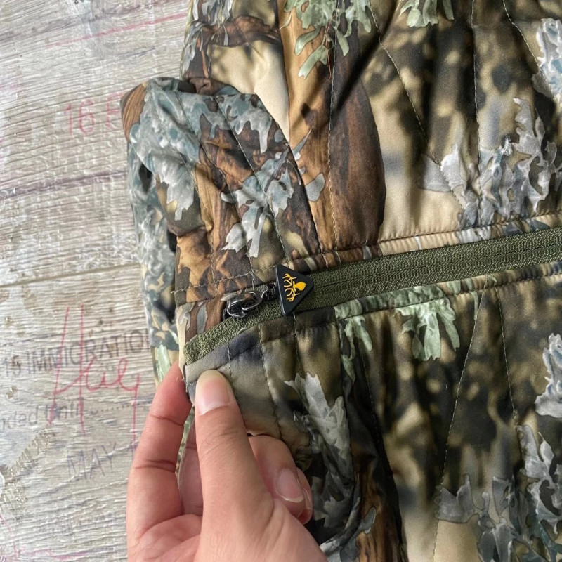High Collar Camo Print Utility Gilet Vest With Thermo Reflective Lining