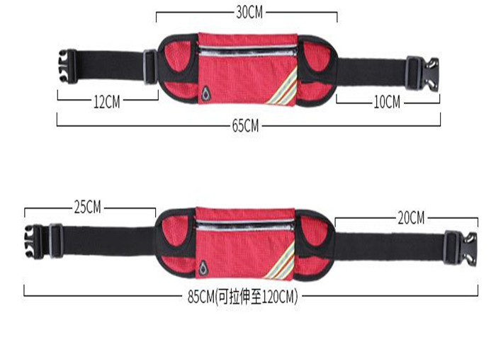 Waterproof Mens Running Waist Pack , Lycra Running Waist Bag With Water Bottle