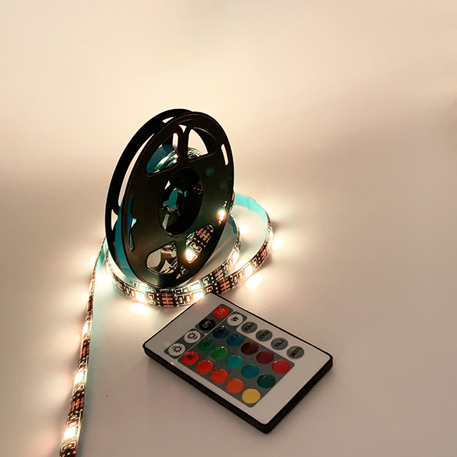 hot sale china12v 5m smd5050 waterproof ip65 rgb led strip lights with remote controller