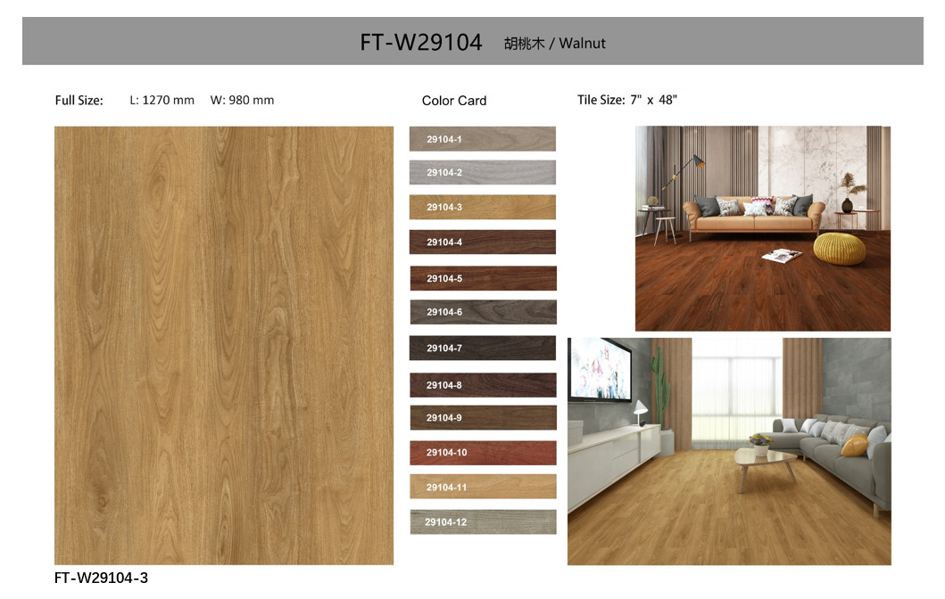 Brown Walnut Stone Composite Waterproof SPC 5mm Click GKBM FT-W29104-9