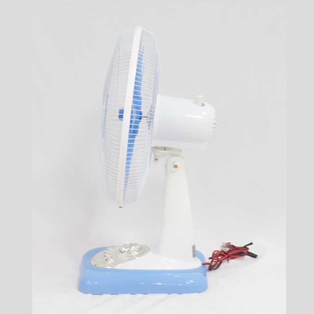 Low Voltage Rechargeable Table Fan 16 Inch DC 12 Volt With Battery Clips