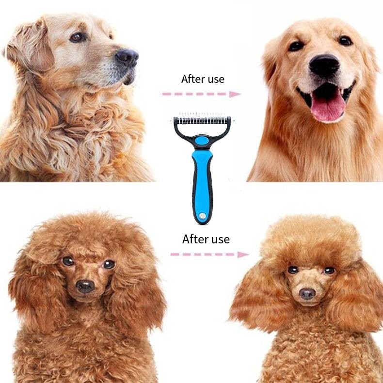 Wholesale Pet Double Sided Knotting Hair Brush Special Grooming Rake Comb For Dogs And Cats