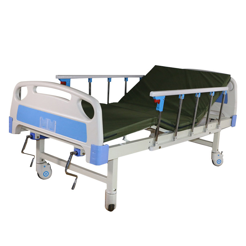 ABS Head Double Shake Elderly Manual Nursing Bed Two Function