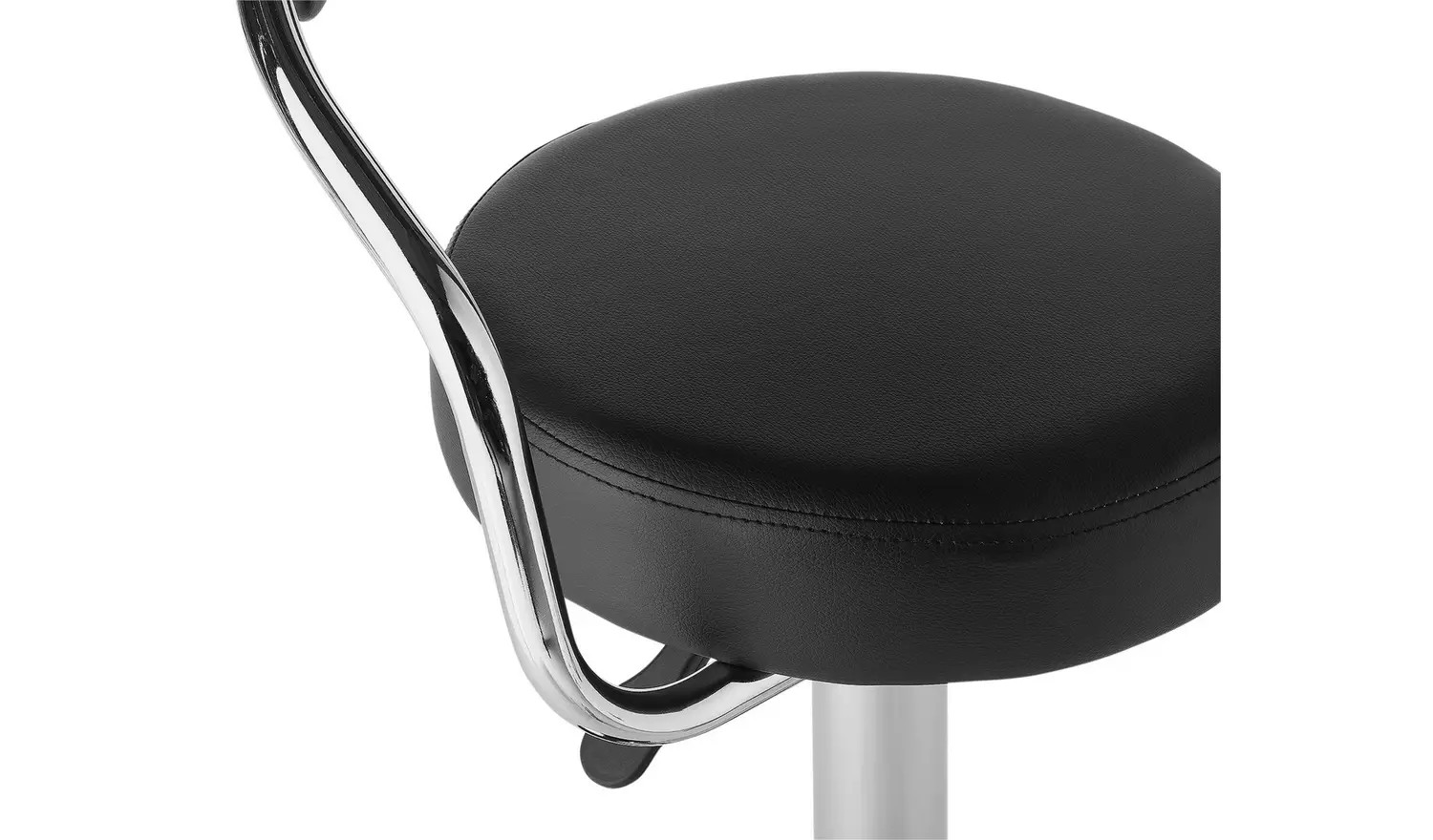 Round Adjustable Padded Counter Top Bar Stools With Backs 58cm-80cm Height
