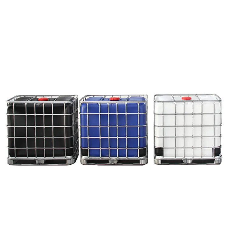 Medium liquid easy to handle bulk container 1000 L IBC chemical storage tank Blue plastic water storage tank