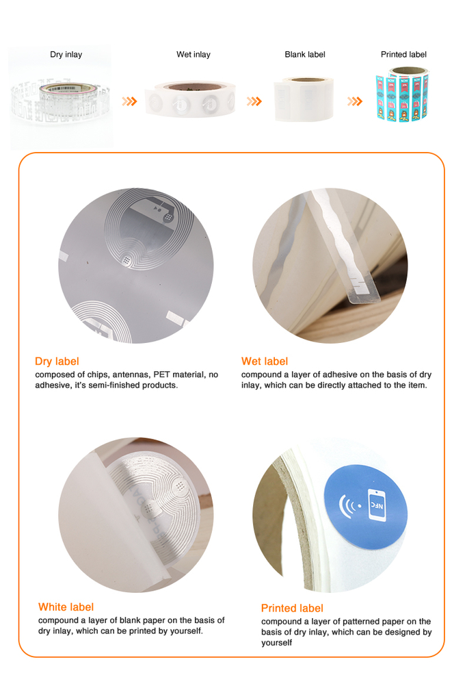 13.56MHz RFID Library Labels NFC Library Book RFID Tag Weatherproof