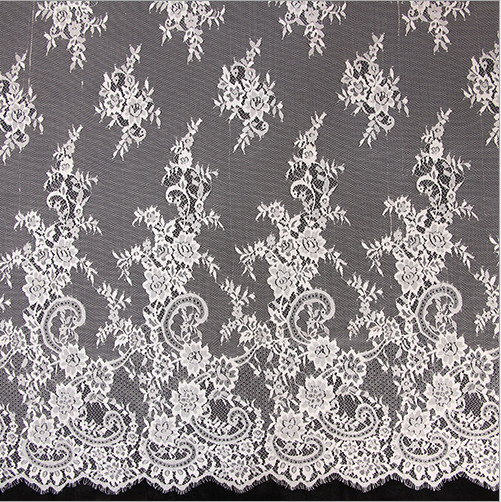2017 Fancy Lace /Eyelash Lace Fabirc / French Lace Fabric/ Bridal Dress Fabric in Ivory/Black Color
