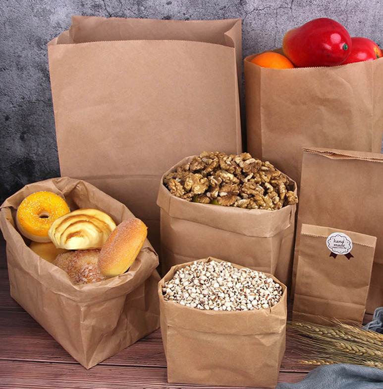 40gms-150gms Square Bottom Kraft Bag Packaging Kraft Food Bags Oil Proof