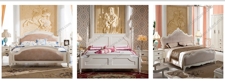 Rococo furniture, solid wood double bed 8009