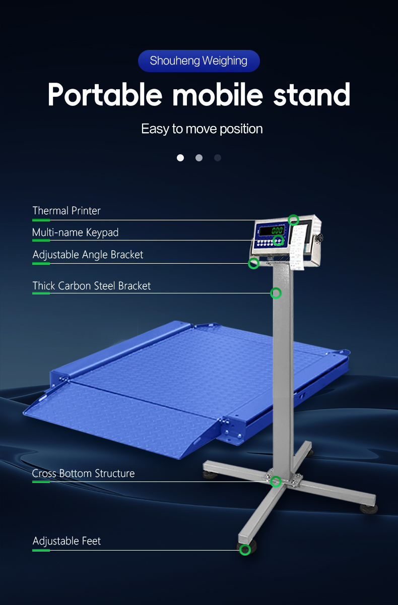 Weighing Tension SOHE 1m*1m Carbon Steel Ultra Low Platform Scale Double Ramp Printed