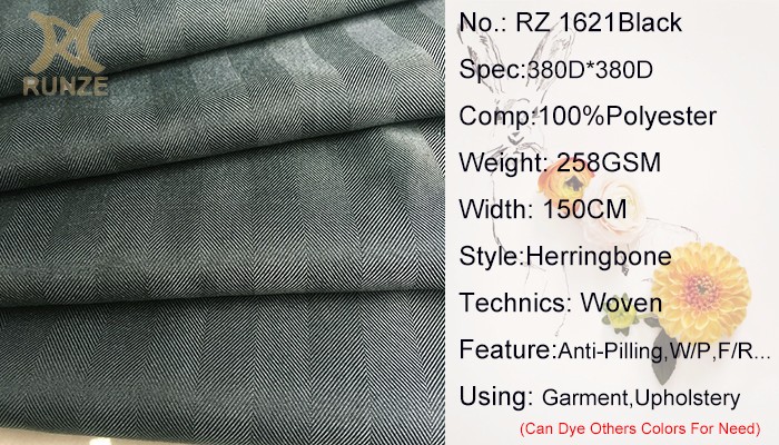 Medium Weight Black Yarn Woven Herringbone Fabric for Formal Causal Blazers 100D*100D
