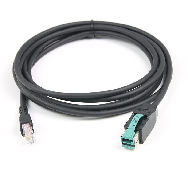 3m 12V PVC Custom USB Cables USB To Rj45 Black Straight Type
