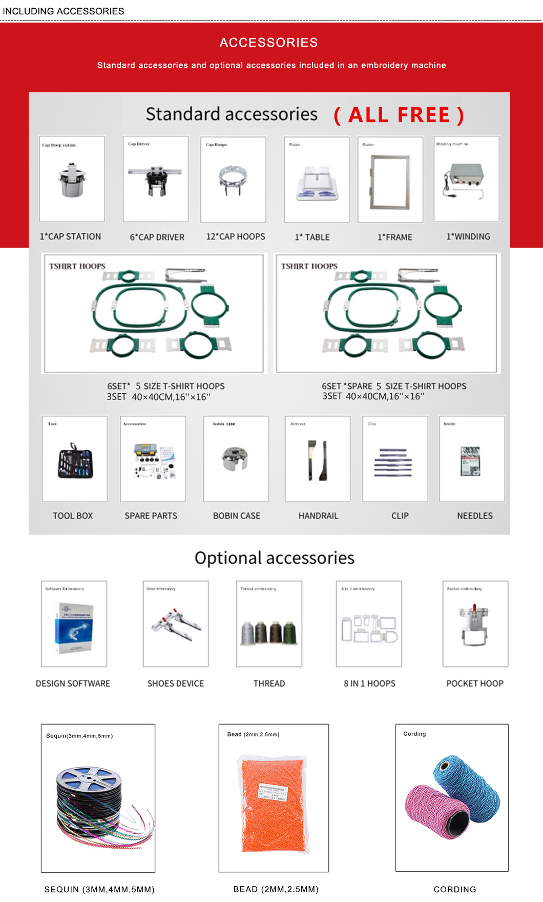 BAI Multi Needle Embroidery Machine 6 Head For Garment