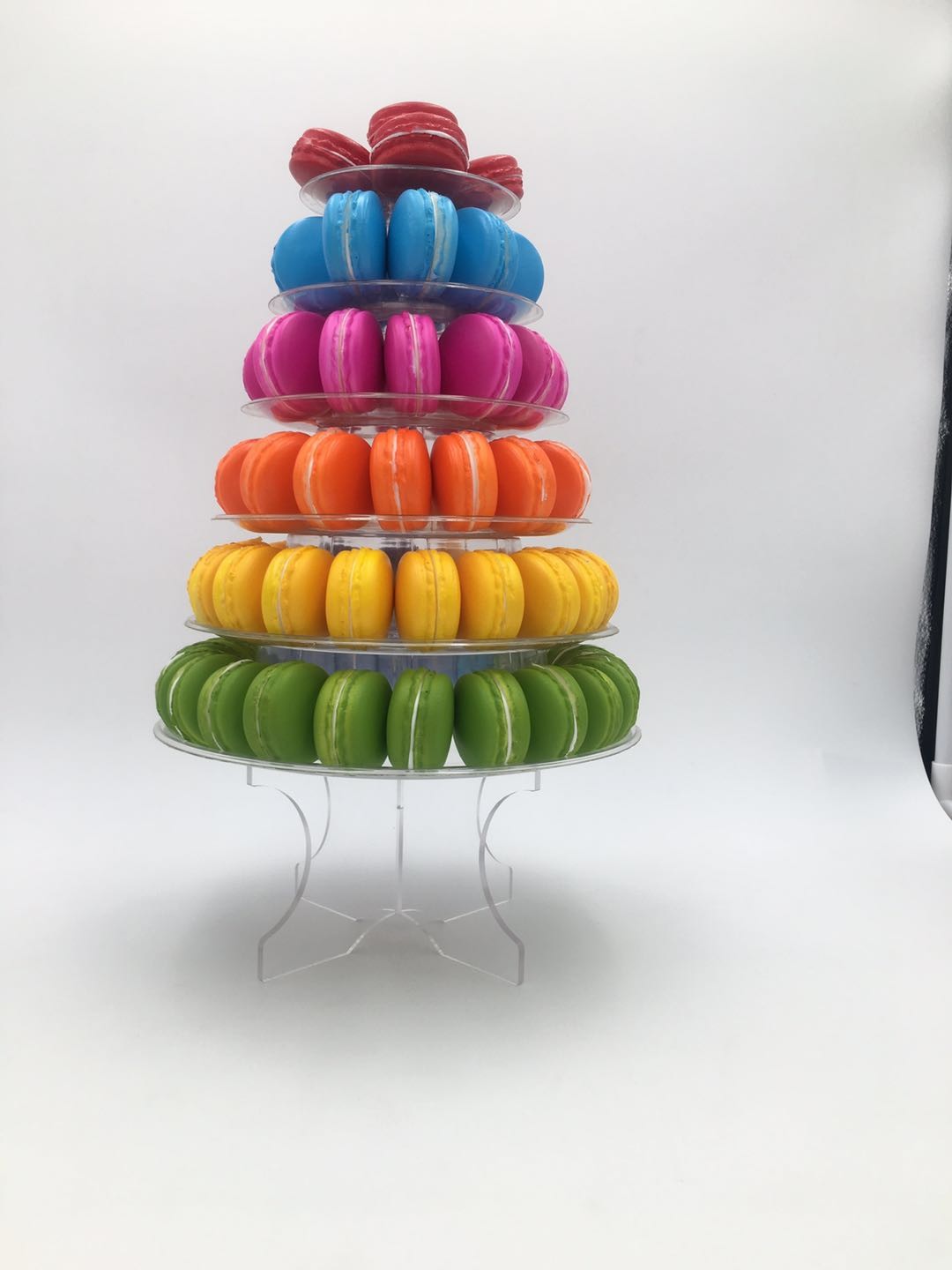 Stackable Plastic Macaron Packaging Christmas Tree 6 Tier Macaron Stand