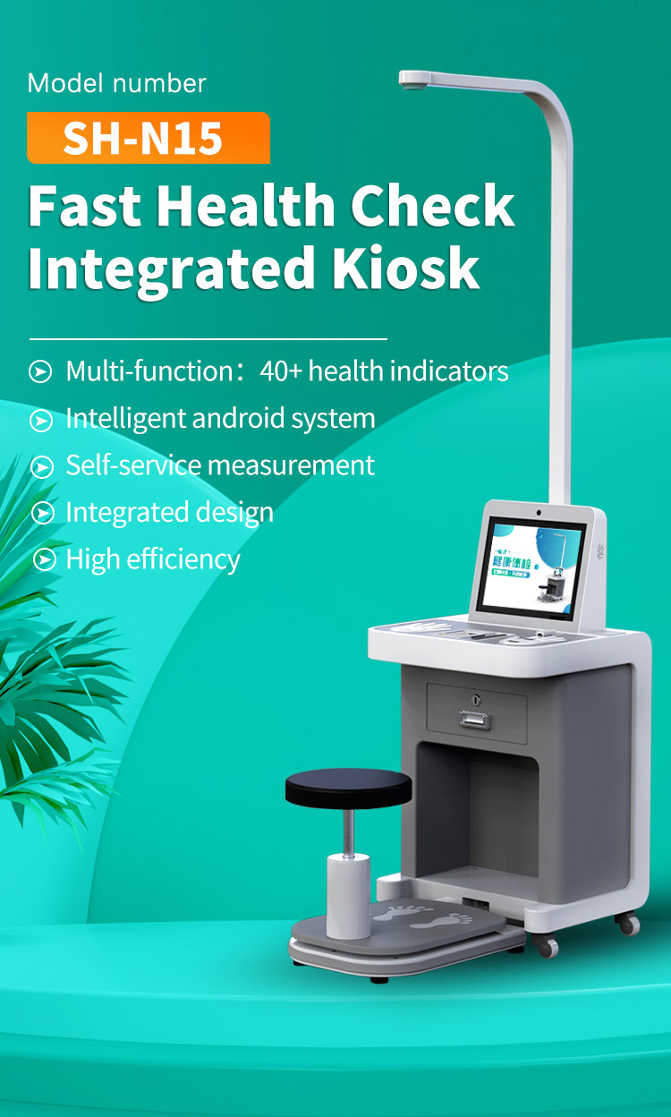 Patient Self Service Health Check Kiosk In Healthcare Medical Checkup Scale