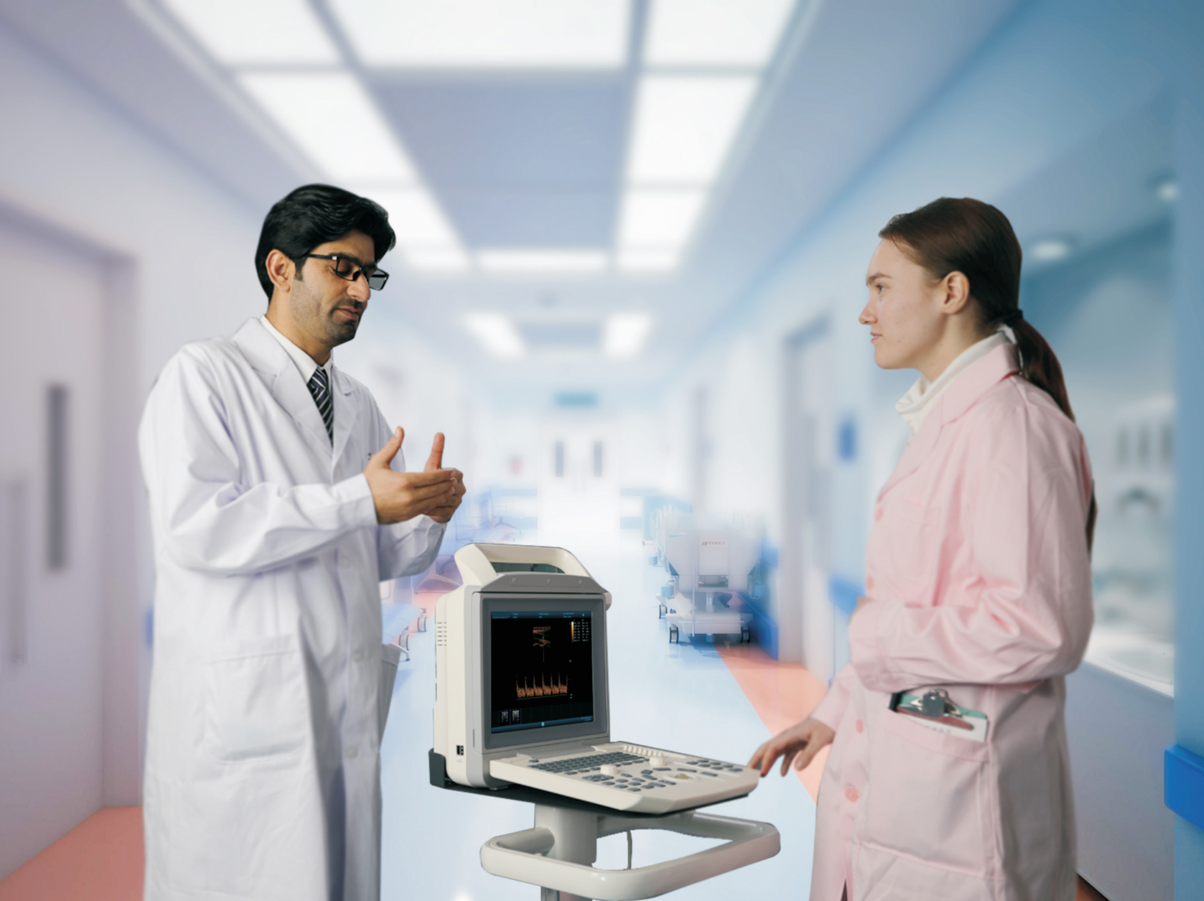 Diagnostic B/W Ultrasound System All Digital For Obstetric And Gynecologic Hospital