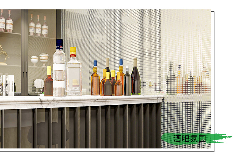 PVC Mosaic Peel And Stick Wallpaper Hotel 3D Mosaic Wallpaper Self Adhesive