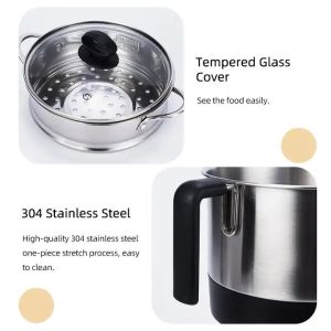 1.2L Electric Hot Pot Cooker Electric Cooking Pot With Separable Base