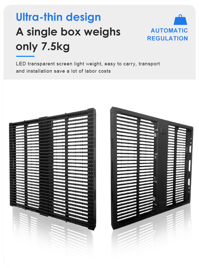 P20 LED Transparent Screen 6000nit LED Curtain Wall Display IP65