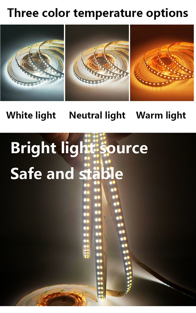 2835 Cct 24v Led Light Strip Self-adhesive 240 Light High Brightness Soft Light Strip Ul