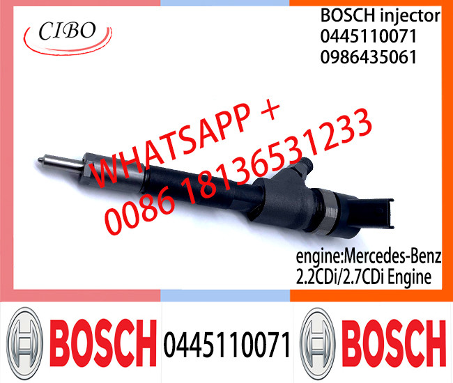 BOSCH Common Rail Injector 0445110071 0986435061 0986435158 0445110072 0445110070 for Mercedes-Benz 2.2CDi/2.7CDi