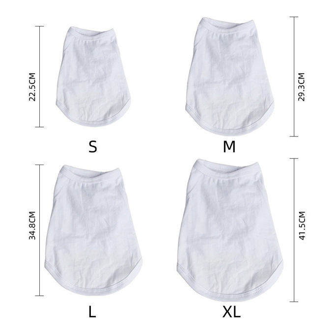 White Polyester Sublimation Dog Clothes Customized Blank Dog Shirts For Sublimation