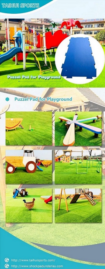 30-70mm Thickness Interlocking Shock Pad Puzzle Pad HIC 1.63m/2.2m/2.63m for Playground/Playing area/Kindergarten/Gym Equipment