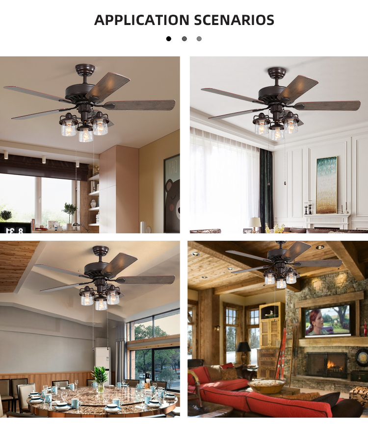 52Inch Crystal Cooling Air Ceiling Fan Light
