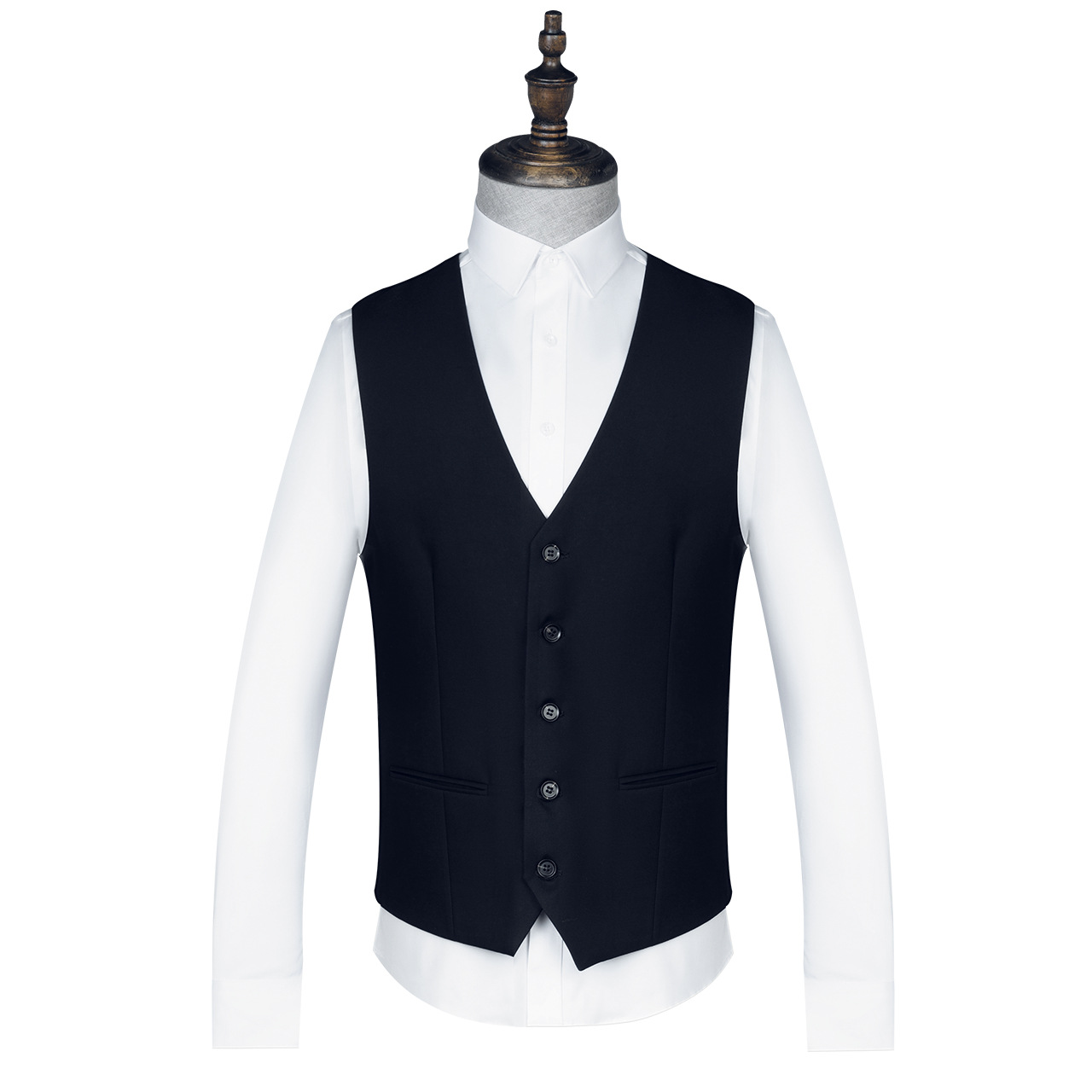 Custom Waistcoat Men Formal Suit Vest Polyester Solid Chalecos Hombre Casual Flax Vest