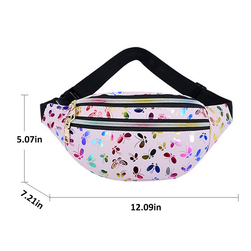 2022 Printed Waist Bag Women Fanny Pack Colorful Travel Kids Cartoon Belt`s Bag Festival Mobile Phone Pouch Purse