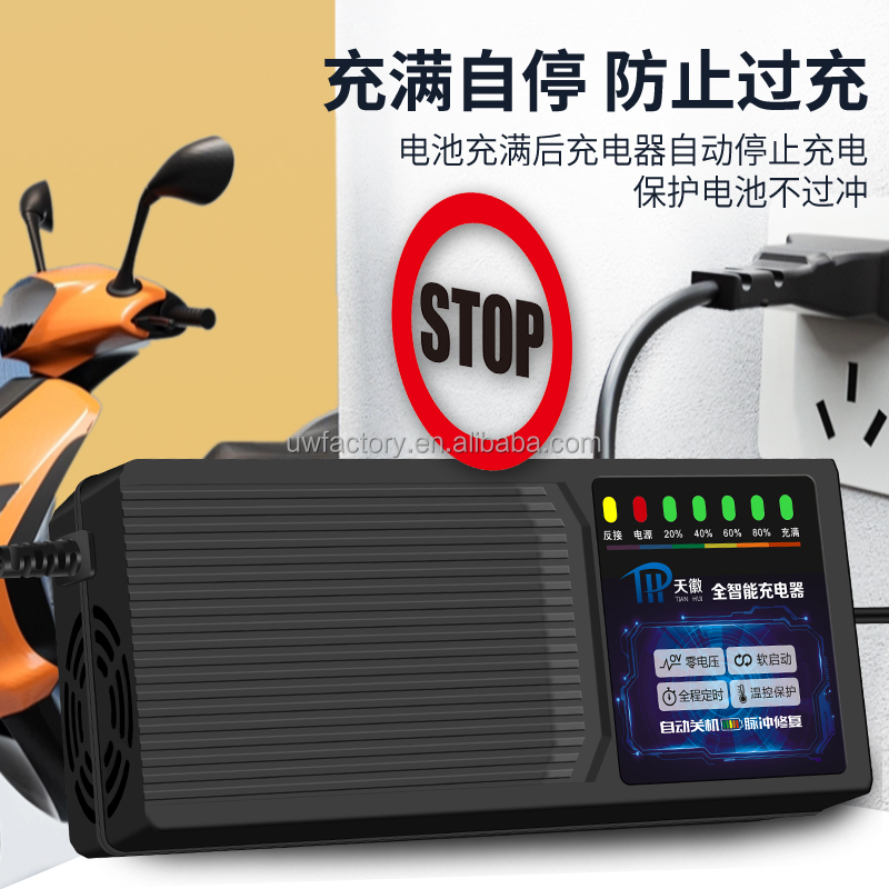 Input 100-240V/0.5A 48V 60V 72V 84V 96V 20AH 30AH 50AH 60AH Battery Charger for Lead Acid Battery