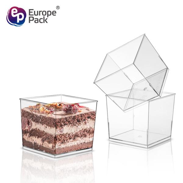 Hot selling Party Catering Wedding Square Disposable Plastic Dessert Cake