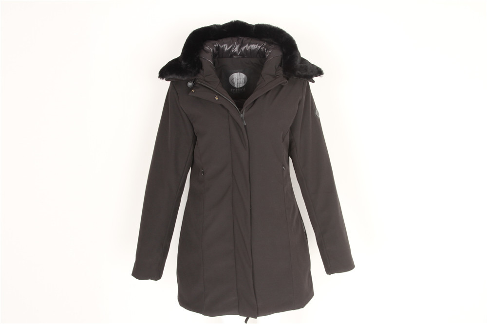 Ladies bonded softshell longline coats, Women's longline jacket, High quality, Fur collar