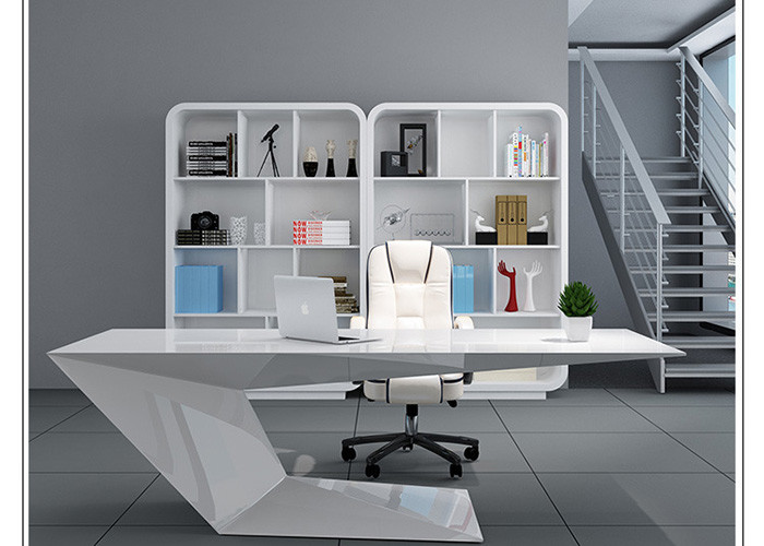 Elegant Manager Office Furniture Creative Special Shape With White Baking Paint