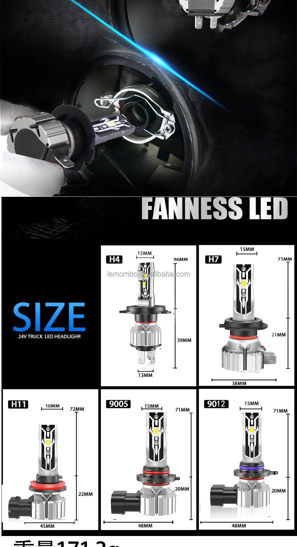 Mini E2 Led Car Headlights Bulb H4 H7 H11 9005 9006 Auto Head Lamp Light Plug And Play