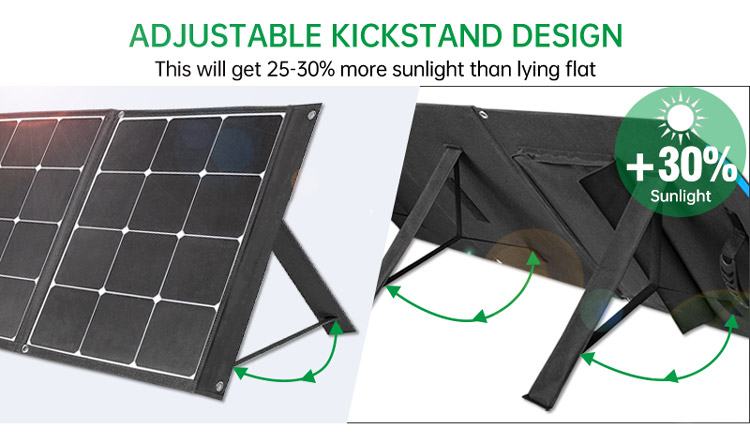 Mono Cells Portable Solar Panels Battery Charger 90W 130W 220W For Camping Van RV Trip