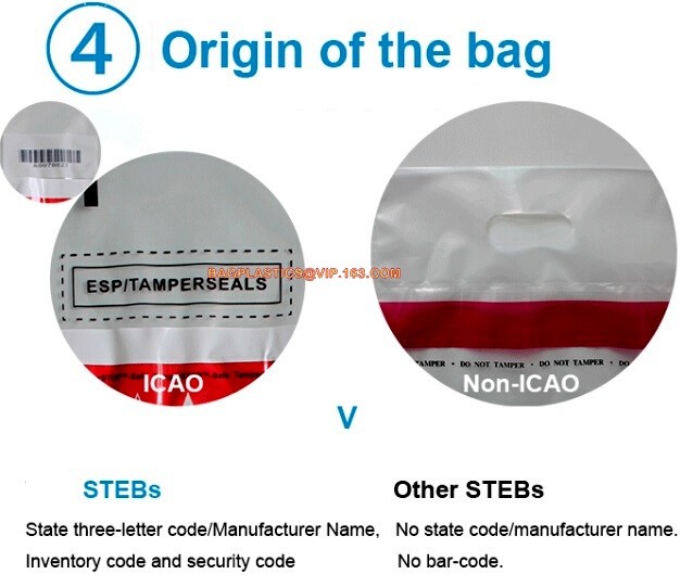 Self Seal Airport Security Money Bag Biodegradable Tamper Evident Proof