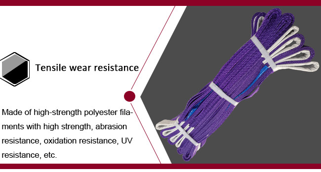 Purple Polyester Flat Webbing Sling Flat Web Lifting Slings ISO9000