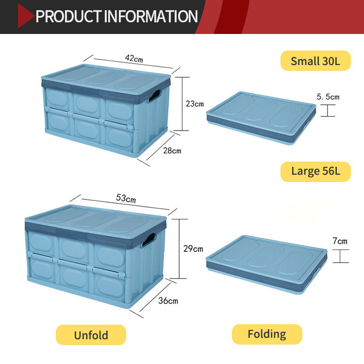 35L Lidded Large Collapsible Plastic Storage Bins Multiscene Leakproof Space Saving