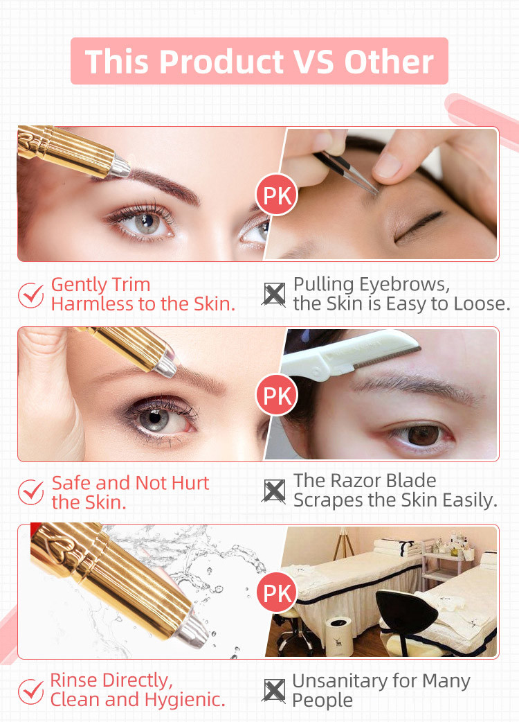 150mAh 60 Minutes 15mm 0.2W LED Eyebrow Trimmer Pen