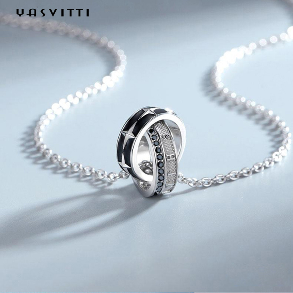 Horsewhip Stainless Steel Jewelry 0.1oz 2.6ft Double Ring Pendant Necklace 316L