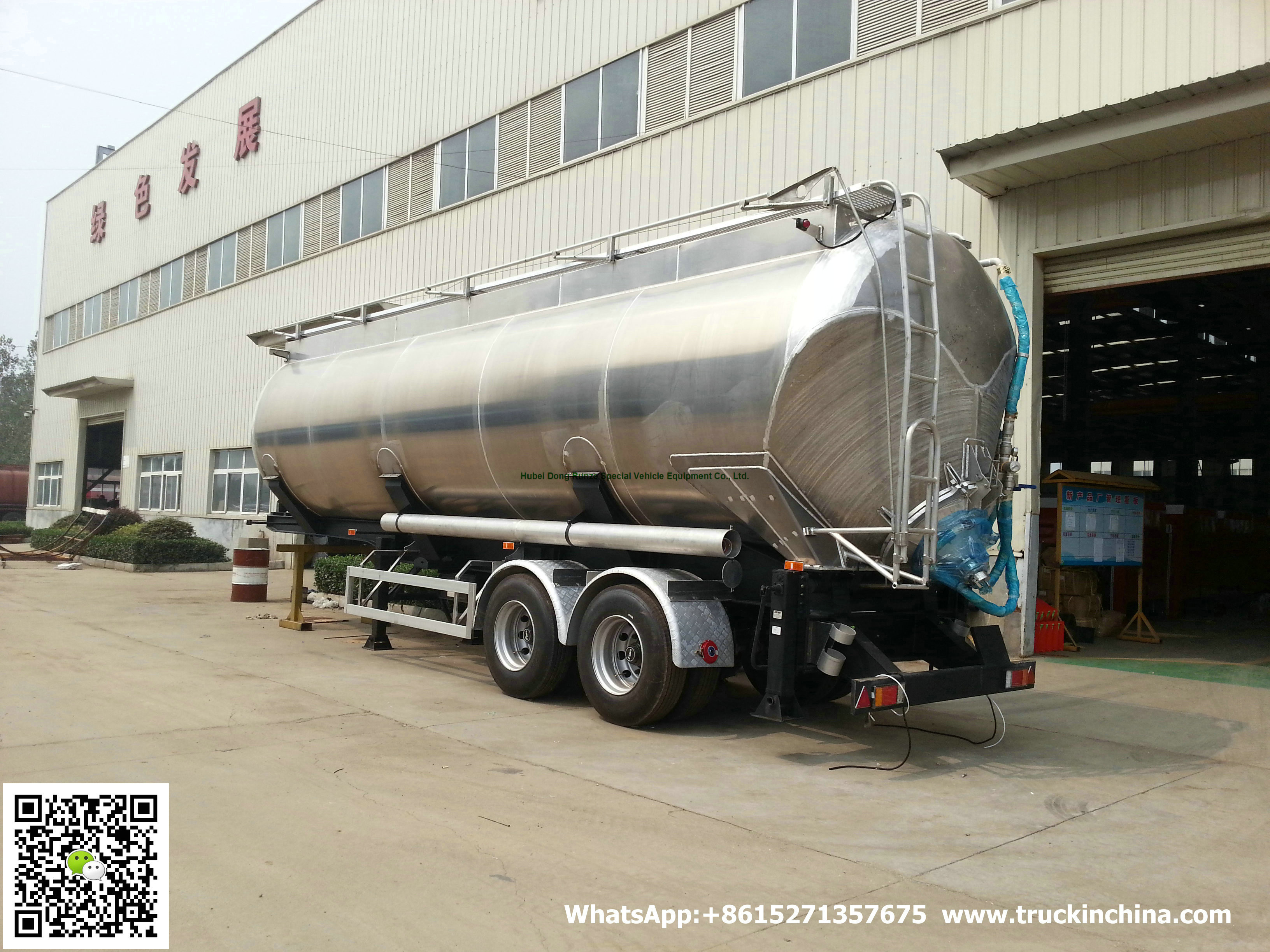 Aluminum Alloy Wheat Flour Bulk Tanker with Tipping Hydraulic Cylinder (6000USG-10000USG ）whApp:+8615271357675