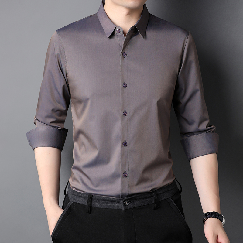 Formal Men's Plus Size Shirt with Viscose Lining and Long Sleeves in Polyester Cotton