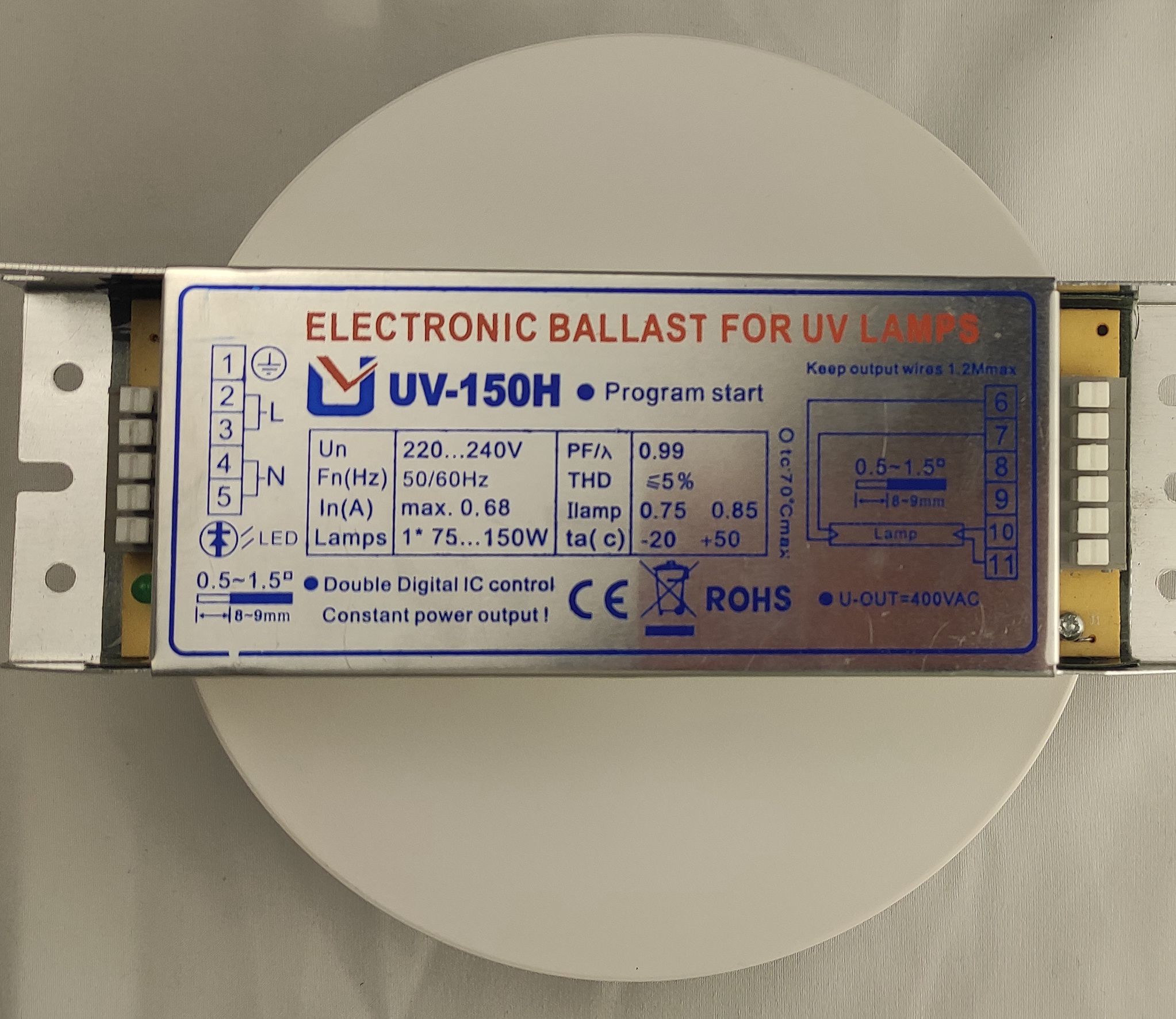 H Shape Germicidal Lamp Electronic Ballast For UV Lamps 150W