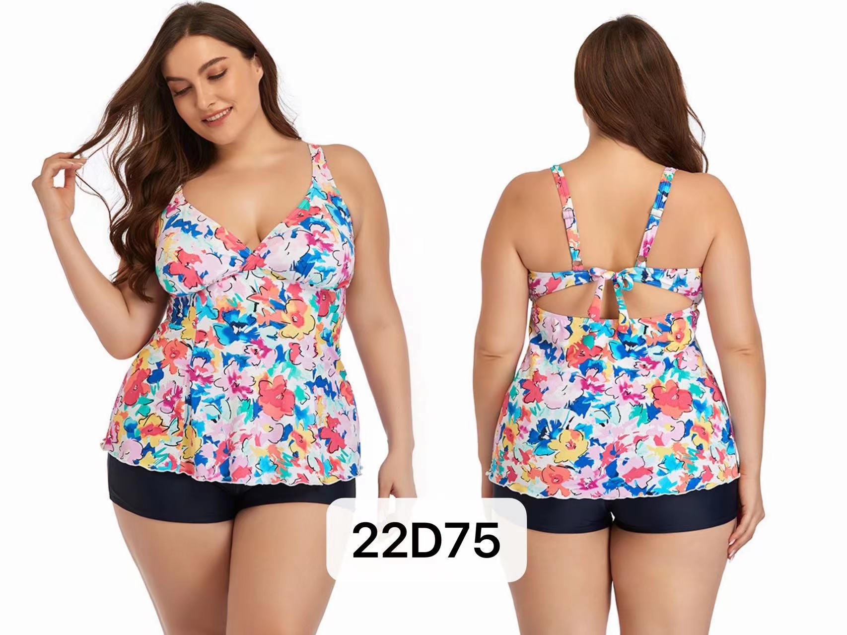 Pink V Neck Large Size Ladies Swimwear Bikini Plus Size Swimming Suits For Women Summer