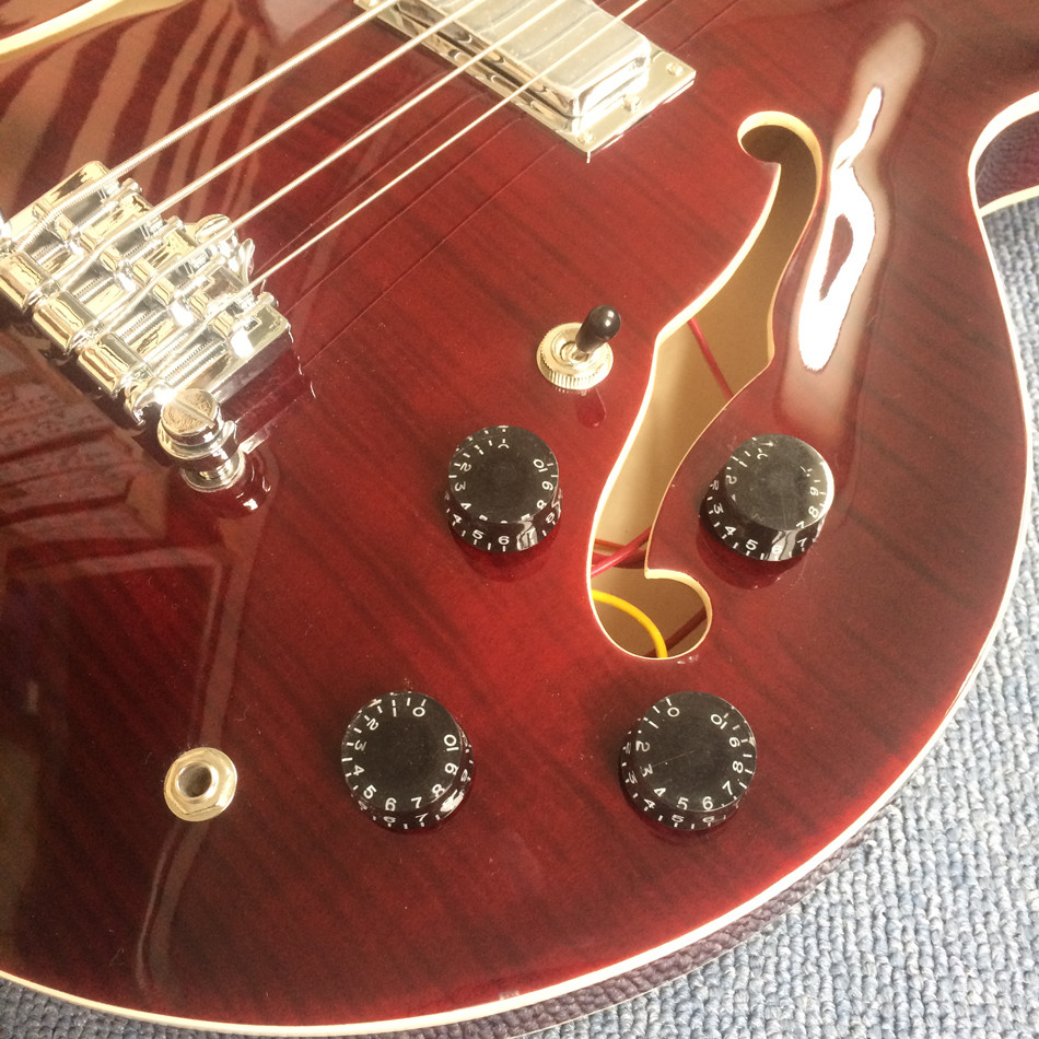 Custom Flamed Maple Top Dot Inlay Chrome Hardware 4 String Jazz Bass