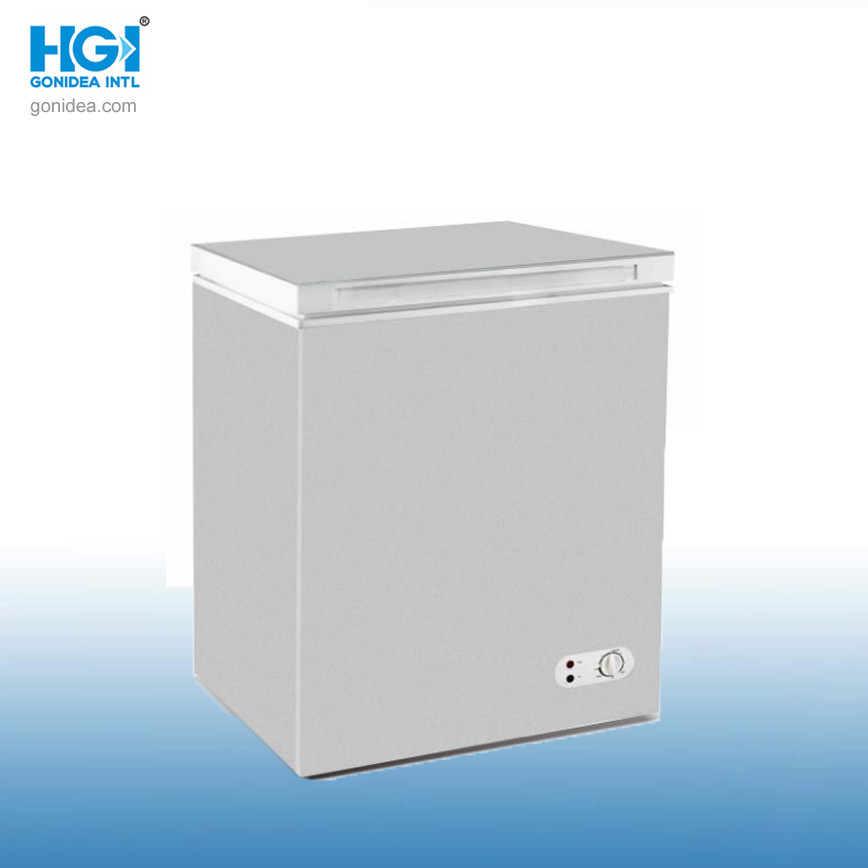 Manual Defrost Glass Door Chest Freezer Mechanical Temperature Control