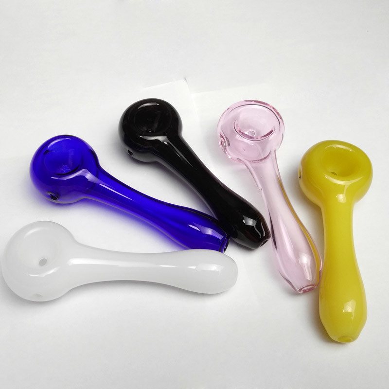 4mm Thick Glass Water Pipe / Recycler Glass Pipe Oil Dab Rig Simple Design
